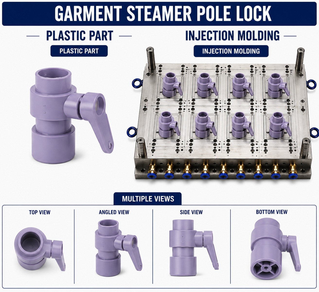 Garment Steamer Plastic Pole Lock Mould and Moulding Service